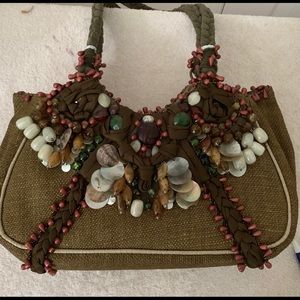 Mary Frances Linen Shell Pocketbook